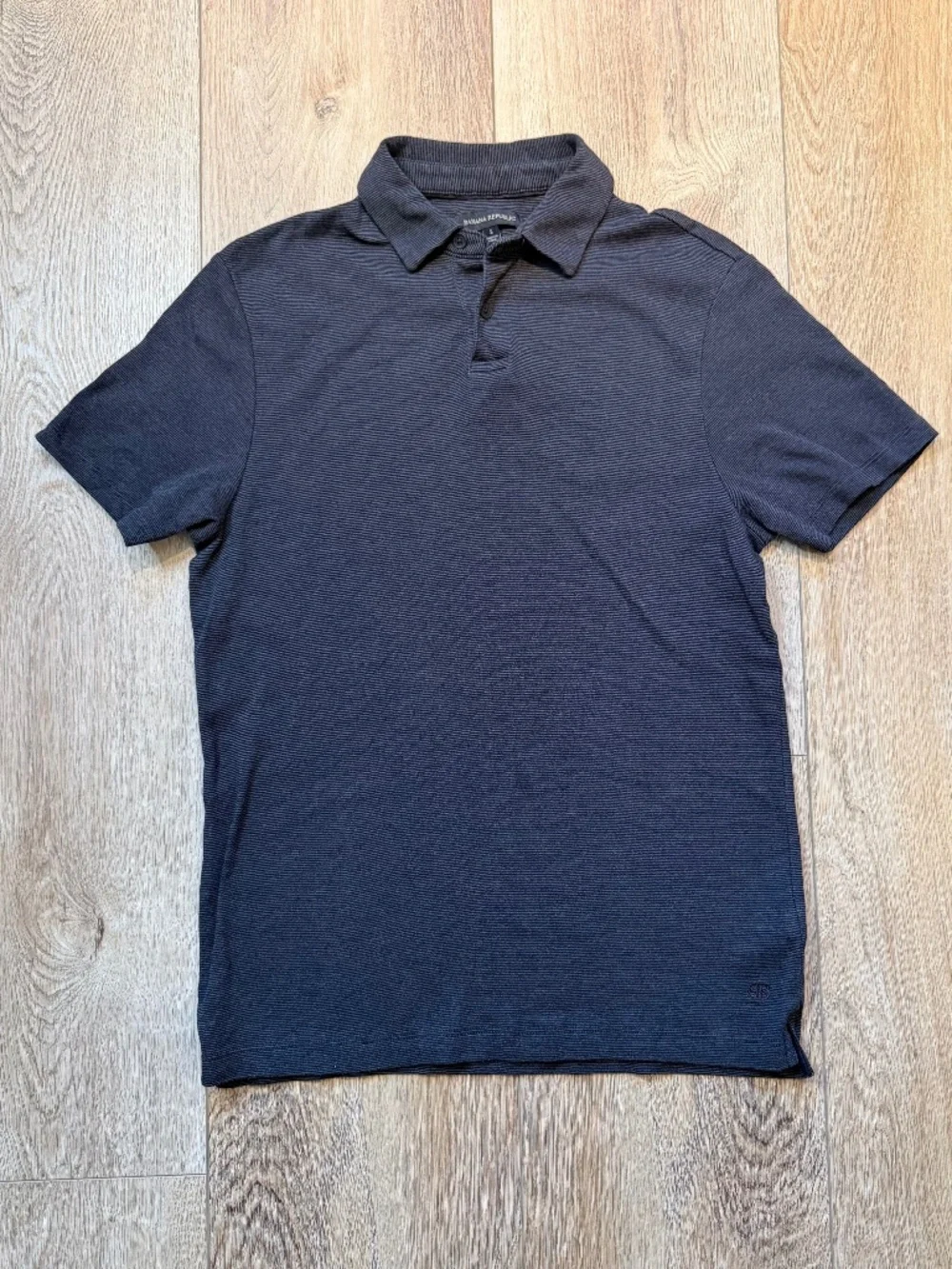 Banana Republic Gray Micro Stripe Short Sleeve Polo Men's Size Small